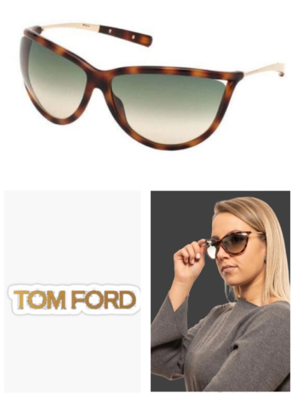NEW!  Tom Ford FT0770 Tammy Women's Sunglasses Havana / Gradient Blue